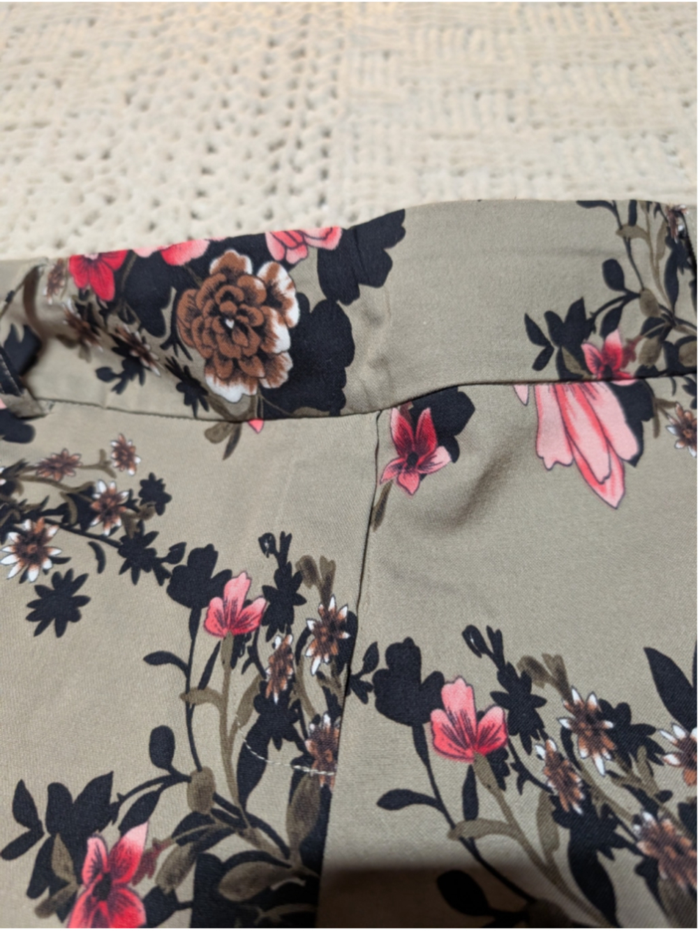 759 - Jules & Leopold Floral Pull-On Straight Leg Pants L Boho Retro Stretch - Picture 4 of 10